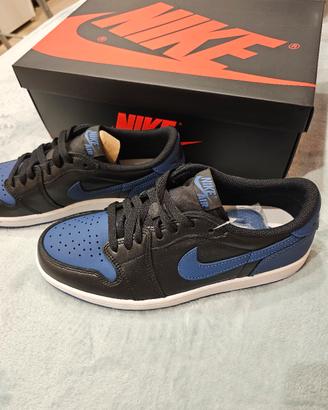 JORDAN 1 LOW BLACK/BLU 42