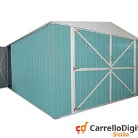 Box acciaio garage lamiera 360x600 azzurro