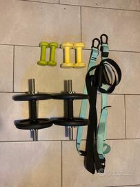 Trx palestra pesi manubri