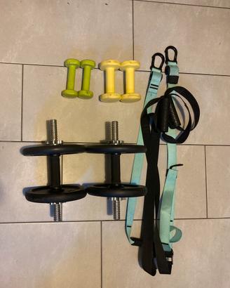 Trx palestra pesi manubri