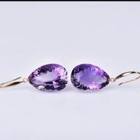 orecchini 18 carati Oro giallo ametistacertificato