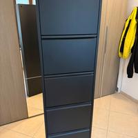 Scarpiera in metallo 169x15x50 nera