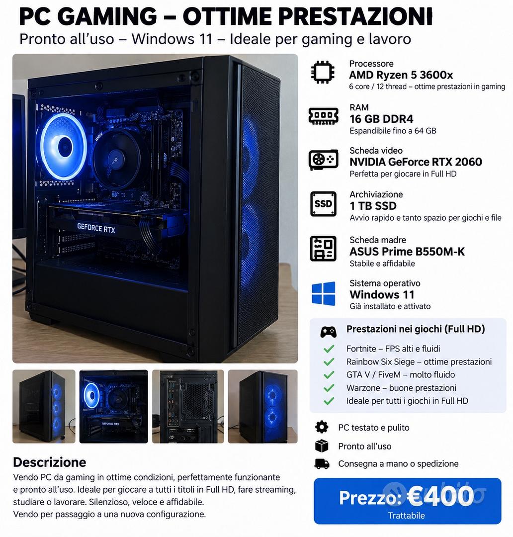 Pc gaming - Informatica In vendita a Palermo