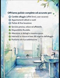 Pulizie di primavera/stagionali/cambio alloggio