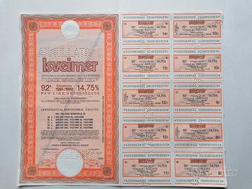Obbligazione Isveimer-Certificato azionario antico