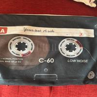 2 Federe cuscini con stampa musicassetta anni 80