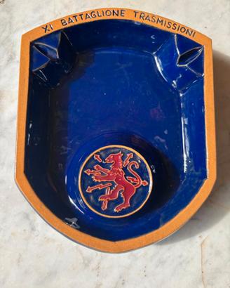 Posacenere ceramica vintage XI° Btg. t. Leonessa