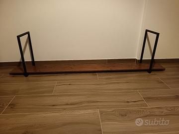 mensola a soffitto legno e ferro