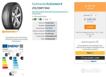 Pneumatici CONTINENTAL ECOCONTACT 6 215/55/17