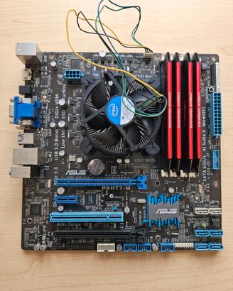 Kit scheda Madre Asus p8h77-m +CPU i5 2400+Ram 24 