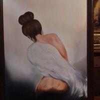Dipinto nudo femminile di spalle