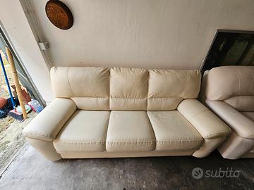 Divano panna in pelle