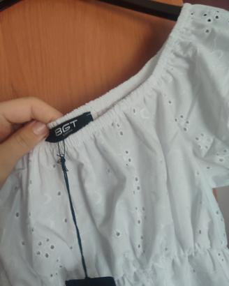 Top bianco donna
