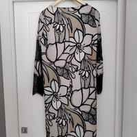 Vestito elegante Cannella fantasia fondo beige
