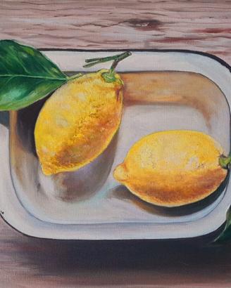 Quadro limoni dipinto  a olio su tela 30 x 50