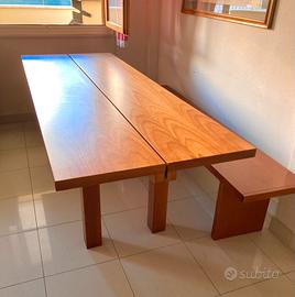 Tavolo legno massello con panche
