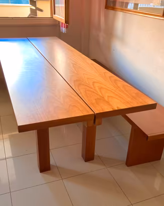 Tavolo legno massello con panche