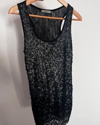 Top paillettes nero elegante