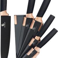 Set di Coltelli da Cucina in Acciaio Nero Oro Rosa