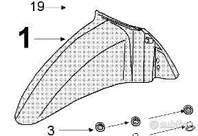 Parafango ant. Peugeot Tweet 50 blu
