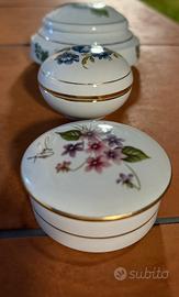 Set 3 pezzi Porta Gioielli in porcellana