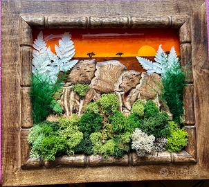 Savana al tramonto-Quadro etnico con muschio sta