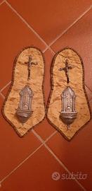 Coppia di ACQUASANTIERE in argento XIX secolo