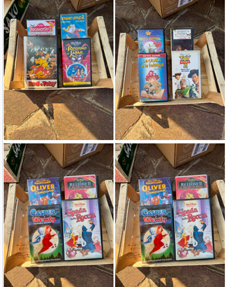 Lotto 45 VHS + 4 CD Film per Bambini Originali