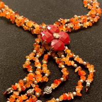 Collana di Schegge di Corniola e Argento Indiano