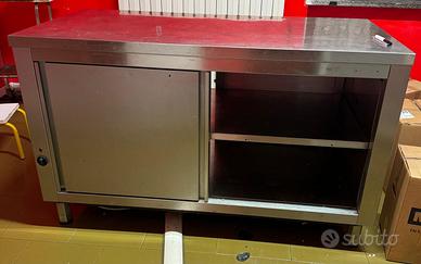 TAVOLO INOX ARMADIATO CALDO Con doppia apertura