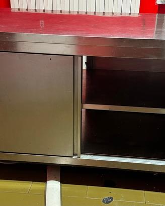 TAVOLO INOX ARMADIATO CALDO Con doppia apertura