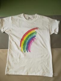 T shirt fruit ARCOBALENO donna S XS XXS nuove