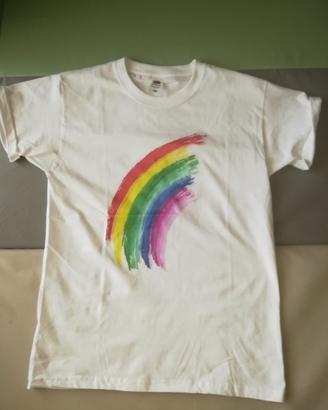 T shirt fruit ARCOBALENO donna S XS XXS nuove