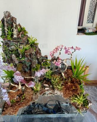 acquario con struttura a cascata 