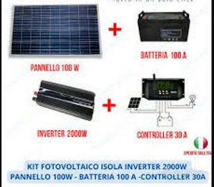 kit isola pannello fotovoltaico e batterie 