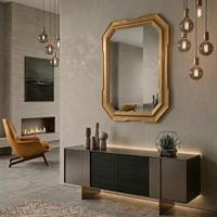 specchio in legno foglia oro