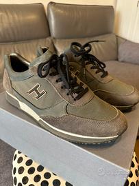 Scarpe Hogan Uomo Tg 9 Blu Grigio Camoscio