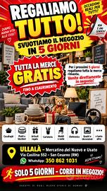  REGALIAMO TUTTA LA MERCE – SVUOTIAMO NEGOZIO