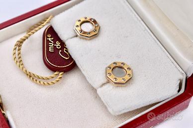 cartier orecchini love santos vintage acciaio oro