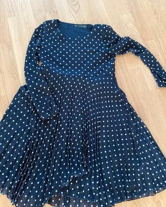 Abito Hallhuber, taglia 34, blu scuro con pois bia