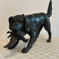 Scultura Cane da Caccia con Preda