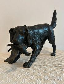 Scultura Cane da Caccia con Preda