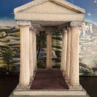 Tempio in polistirolo realizzato e decorato a mano
