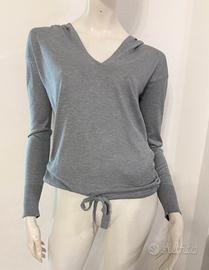 WEEKEND MAX MARA Maglia grigia cappuccio