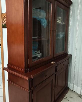 credenza cristalliera a due corpi 