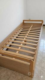 Letto singolo con cassetti in simil-legno