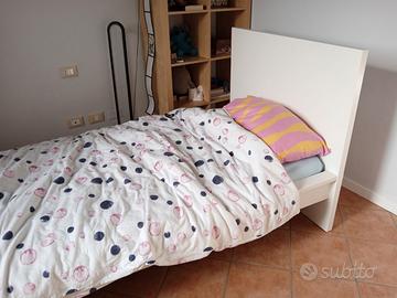 LETTO SINGOLO MALM IKEA 90X200 CON RETE E MATERASS
