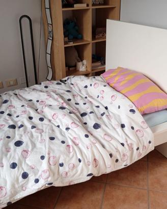 LETTO SINGOLO MALM IKEA 90X200 CON RETE E MATERASS