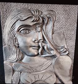 Bassorilievo di Dira Maar Picasso in Peltro