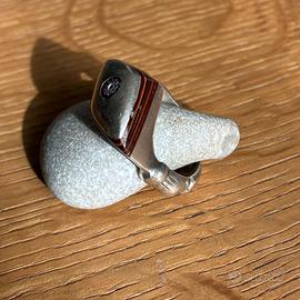 Anello Tuareg argento ebano e murrina